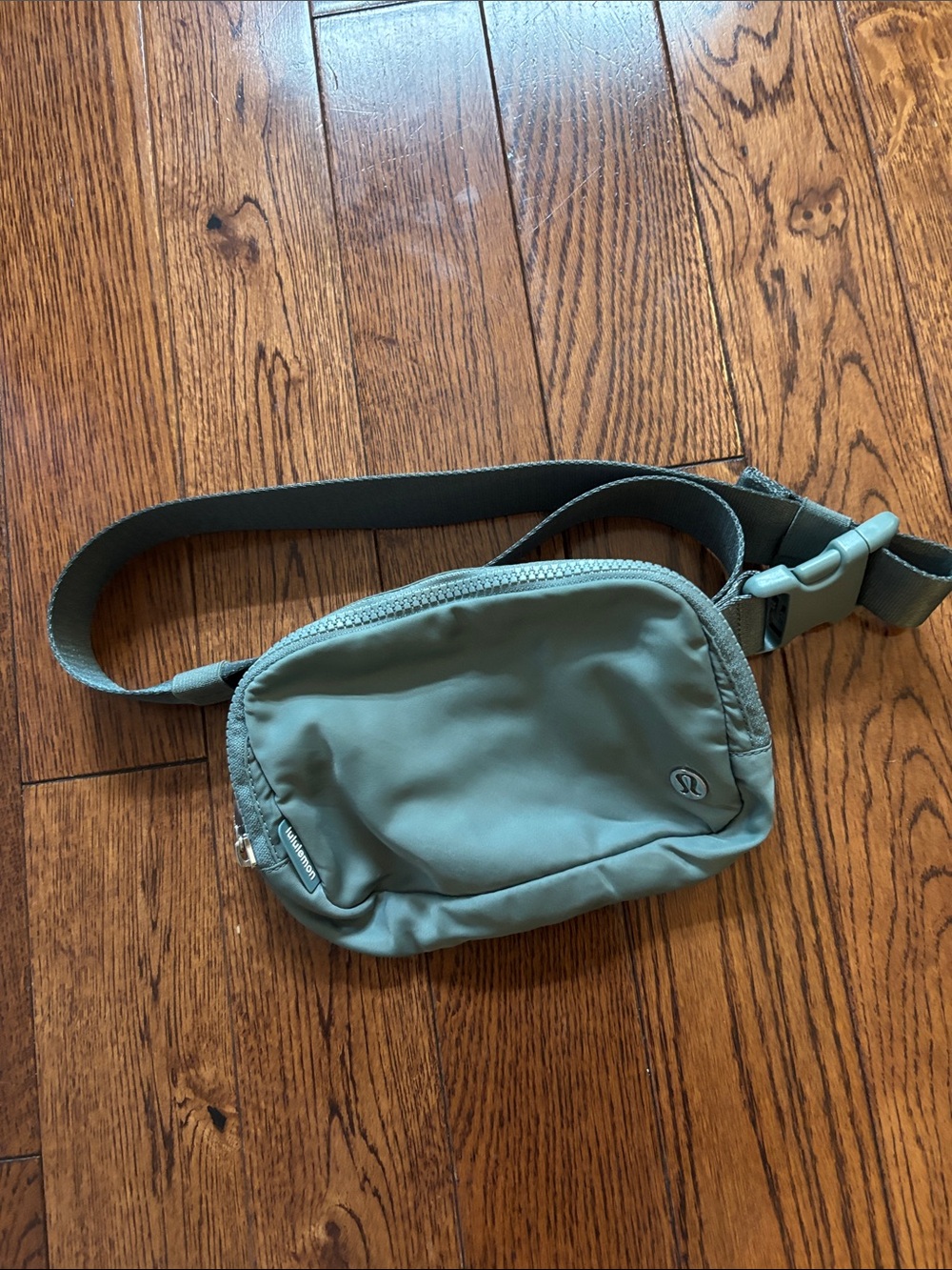 lululemon Everywhere sage green belt bag .